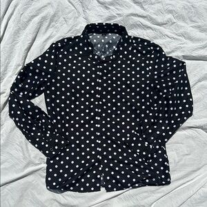 SHEIN Black and White Polka Dot dress Shirt